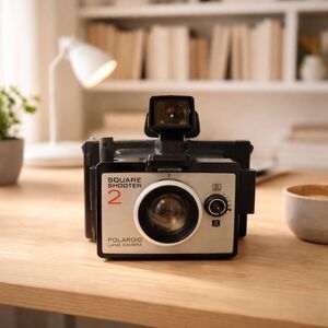Vintage Polaroid Square Shooter 2 Instant Film Camera - 1970s with Strap